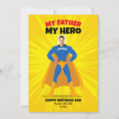 Carte Mon père Mon héros Bright Yellow Comic Splash Anni (Devant)