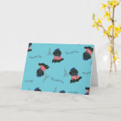 Carte Mon Petit Chou Chou Chou Chiot noir (Fleur jaune)