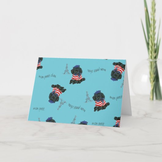 Carte Mon Petit Chou Chou Chou Chiot noir (Devant)