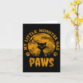 Carte Mon petit monstre a des pattes Chat effrayant (Fleur jaune)