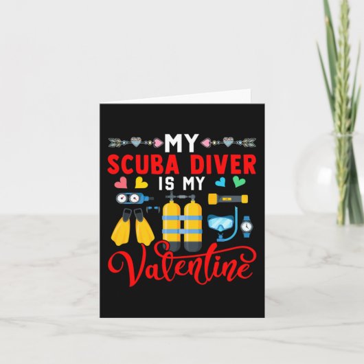 Carte Mon plongeur est mon valentin Jolis cœurs assortis (Devant)