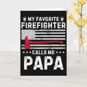 Carte Mon pompier préféré m'appelle Papa pompier père (Fleur jaune)