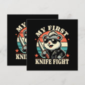 Carte Mon premier combat au couteau - Hamster cool (Devant / Derrière)