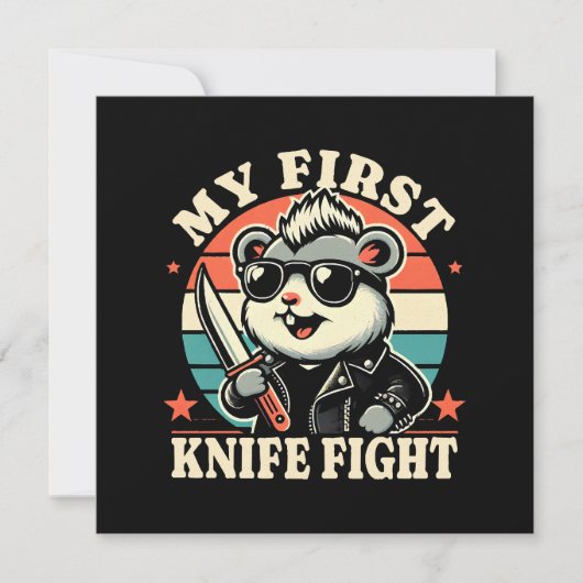 Carte Mon premier combat au couteau - Hamster cool (Devant)