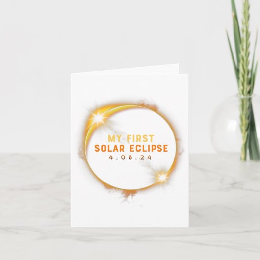 Carte Mon premier Éclipse Solaire Garçons Filles 2024 Éc (Devant)