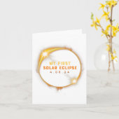 Carte Mon premier Éclipse Solaire Garçons Filles 2024 Éc (Fleur jaune)