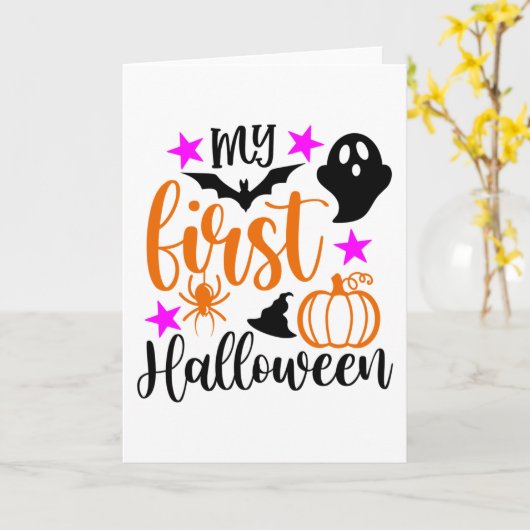 Carte Mon premier Halloween (Fleur jaune)