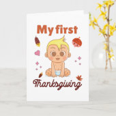 Carte Mon premier Thanksgiving (Fleur jaune)