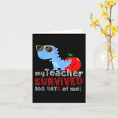 Carte Mon Professeur A Survécu 100 Jours De Moi Amusant  (Fleur jaune)