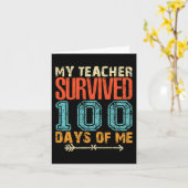 Carte Mon Professeur A Survécu 100 Jours De Moi Fun 100 (Fleur jaune)