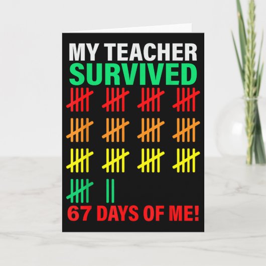Carte Mon professeur a survécu 67 jours de moi école drô (Devant)