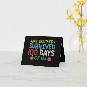 Carte Mon professeur a survécu au 100ème jour de mon éco