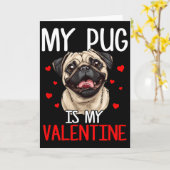 Carte Mon Pug est mon Valentin (Fleur jaune)