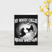 Carte Mon Rough Collie monte Halloween tiré (Fleur jaune)