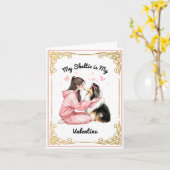 Carte Mon Sheltie est mon Saint-Valentin (Fleur jaune)