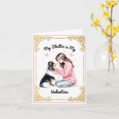 Carte Mon Sheltie est mon Saint-Valentin (Fleur jaune)