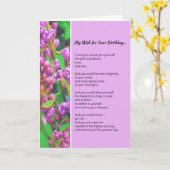 Carte Mon Souhait Pour Ton Anniversaire... (Fleur jaune)