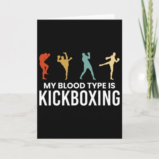 Carte Mon type de sang est kickboxing Kickboxeur (Devant)