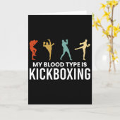 Carte Mon type de sang est kickboxing Kickboxeur (Fleur jaune)