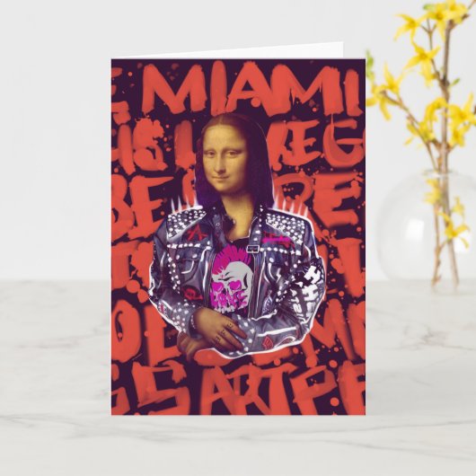 Carte Mona Lisa Art Punk (Fleur jaune)