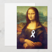 Carte Mona Lisa Au Ruban Blanc (Devant / Derrière)