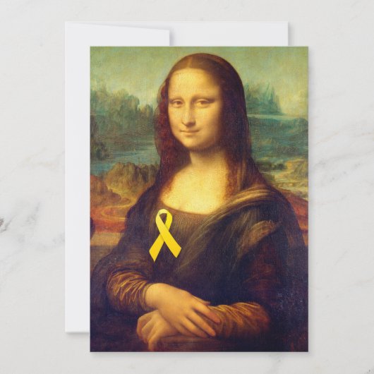 Carte Mona Lisa Au Ruban Jaune (Devant)