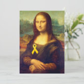 Carte Mona Lisa Au Ruban Jaune (Debout devant)