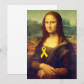 Carte Mona Lisa Au Ruban Jaune (Devant / Derrière)