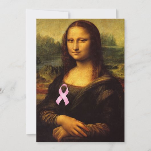 Carte Mona Lisa Au Ruban Rose (Devant)