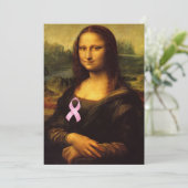 Carte Mona Lisa Au Ruban Rose (Debout devant)