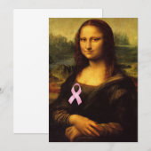 Carte Mona Lisa Au Ruban Rose (Devant / Derrière)