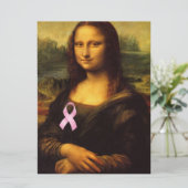 Carte Mona Lisa Au Ruban Rose (Debout devant)