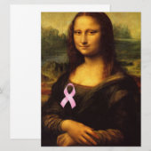Carte Mona Lisa Au Ruban Rose (Devant / Derrière)