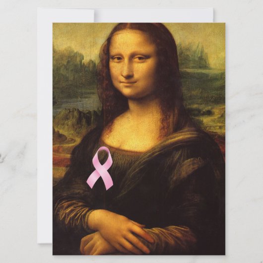 Carte Mona Lisa Au Ruban Rose (Devant)