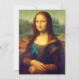 Carte Mona Lisa Avec Ruban Turquoise