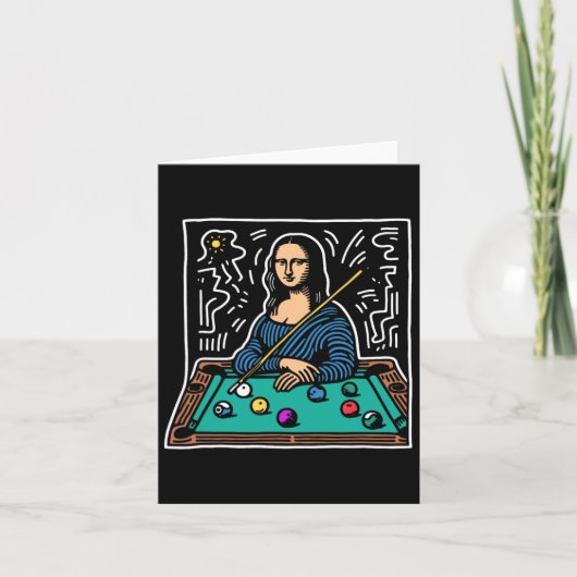 Carte Mona-lisa Billiards - Funny Mona-lisa Pool Billard (Devant)