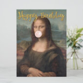 Carte Mona Lisa Blown Pink Buble gomme (Debout devant)