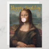 Carte Mona Lisa Blown Pink Buble gomme (Devant / Derrière)
