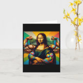 Carte Mona Lisa Bodybuilding Funny Cadeau 2 (Fleur jaune)