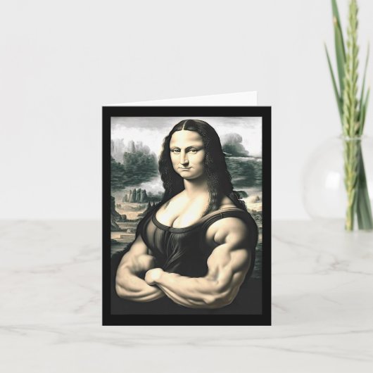 Carte Mona Lisa Bodybuilding Parodie Leonardo Da Vinci M (Devant)