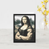 Carte Mona Lisa Bodybuilding Parodie Leonardo Da Vinci M (Fleur jaune)