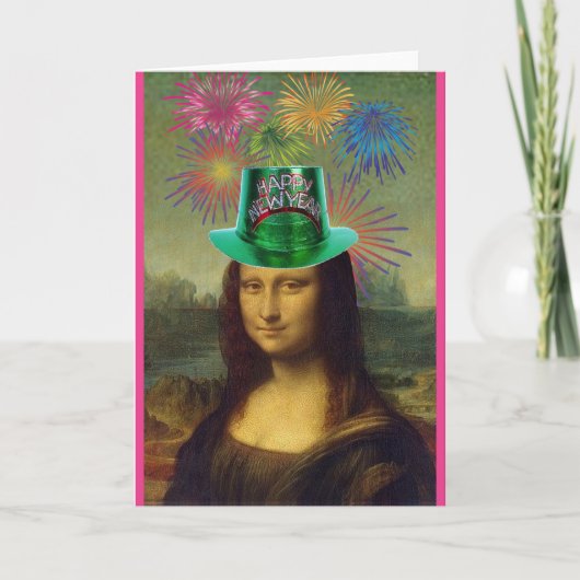 Carte Mona Lisa, Bonne Année, Art (Devant)