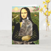 Carte Mona Lisa - Chat des Forêts Norvégiennes (Fleur jaune)