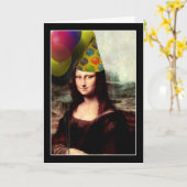 Carte Mona Lisa Joyeuse Casquette de fête d'anniversaire (Fleur jaune)
