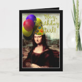 Carte Mona Lisa Joyeuse Casquette de fête d'anniversaire (Devant)