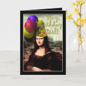 Carte Mona Lisa Joyeuse Casquette de fête d'anniversaire (Fleur jaune)