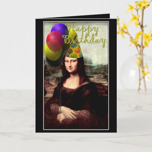 Carte Mona Lisa - La fille d'anniversaire (Fleur jaune)