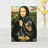 Carte Mona Lisa - Rottweiler (#3) (Fleur jaune)