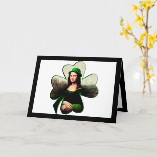 Carte Mona Lisa St. Patrick's Day Clover (Fleur jaune)
