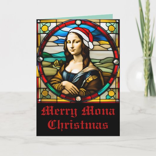 Carte Mona Lisa Vitrail Noël (Devant)